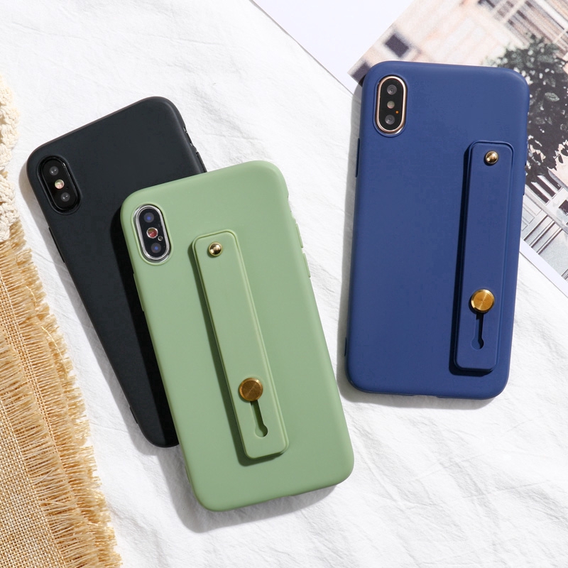 Ốp Điện Thoại McCollum Mềm Màu Trơn Có Giá Đỡ Thời Trang Cho iPhone 55S 5 5S 6S 6 6S Plus 7 8 Plus 11 Pro Max XS X XR