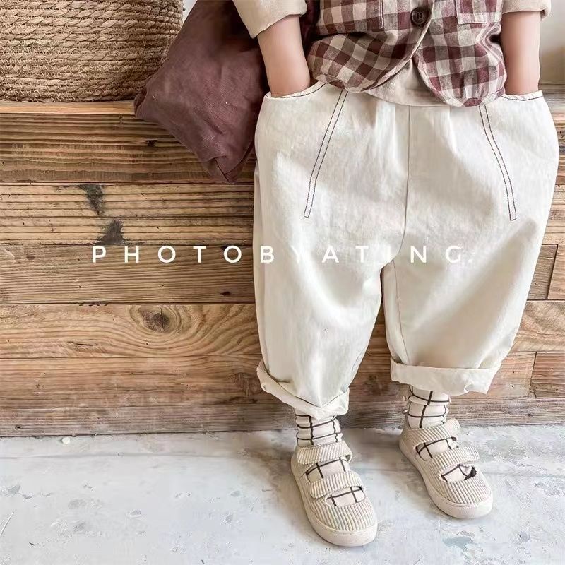 [Babycat] Hàng Có Sẵn Quần Harem Cotton Phong Cách Nhật Hàn Hàn Quốc Thời Trang Mùa Xuân Cho Bé Trai Và Bé Gái