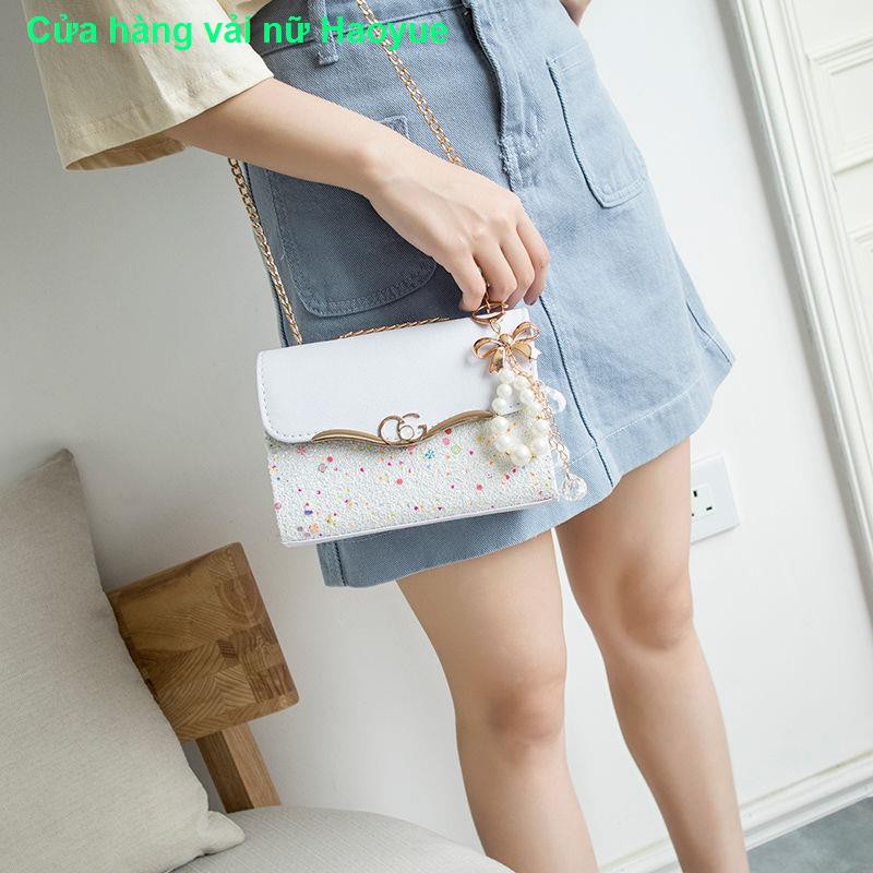 ins net red bag nữ 2021 mới hoang dã nhỏ vuông túi phụ đeo vai điện thoại di động dây chuyền Hàn Quốctúi víví nữ g1