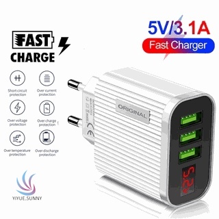 Củ sạc nhanh qc 3.0 5v 3.1a 3 cổng usb cho điện thoại