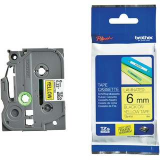 Nhãn in Brother TZE-611, chữ đen trên nền vàng