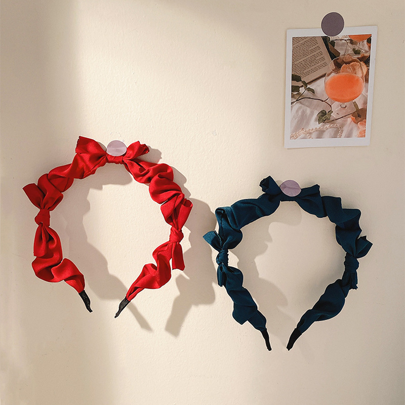 Cài tóc vải nơ satin mát mẻ mùa hè thời trang Hàn Quốc