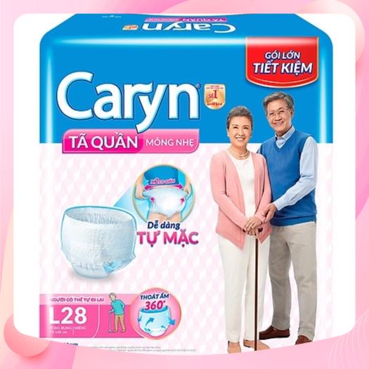 Tã quần caryn mỏng nhẹ M32, tã caryn L28 gói lớn siêu tiết kiệm dễ mặc chống tràn dành cho người lớn