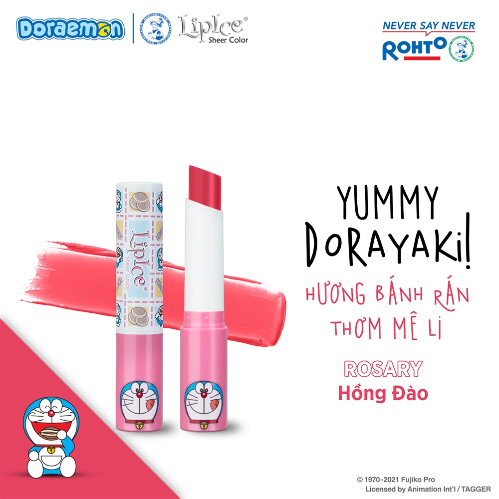 Son Dưỡng Có Màu Tự Nhiên LipIce Sheer Color x Doraemon 2.4g Màu Hồng Đào