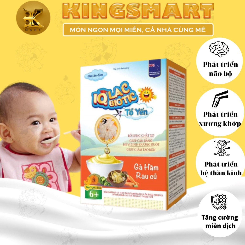 Bột ăn dặm IQLAC BIOTIC Gà Hầm Rau Củ - Bột dinh dưỡng bổ sung cho bé trên 6 tháng tuổi hộp 250g (NPP ĐÔNG HƯNG)