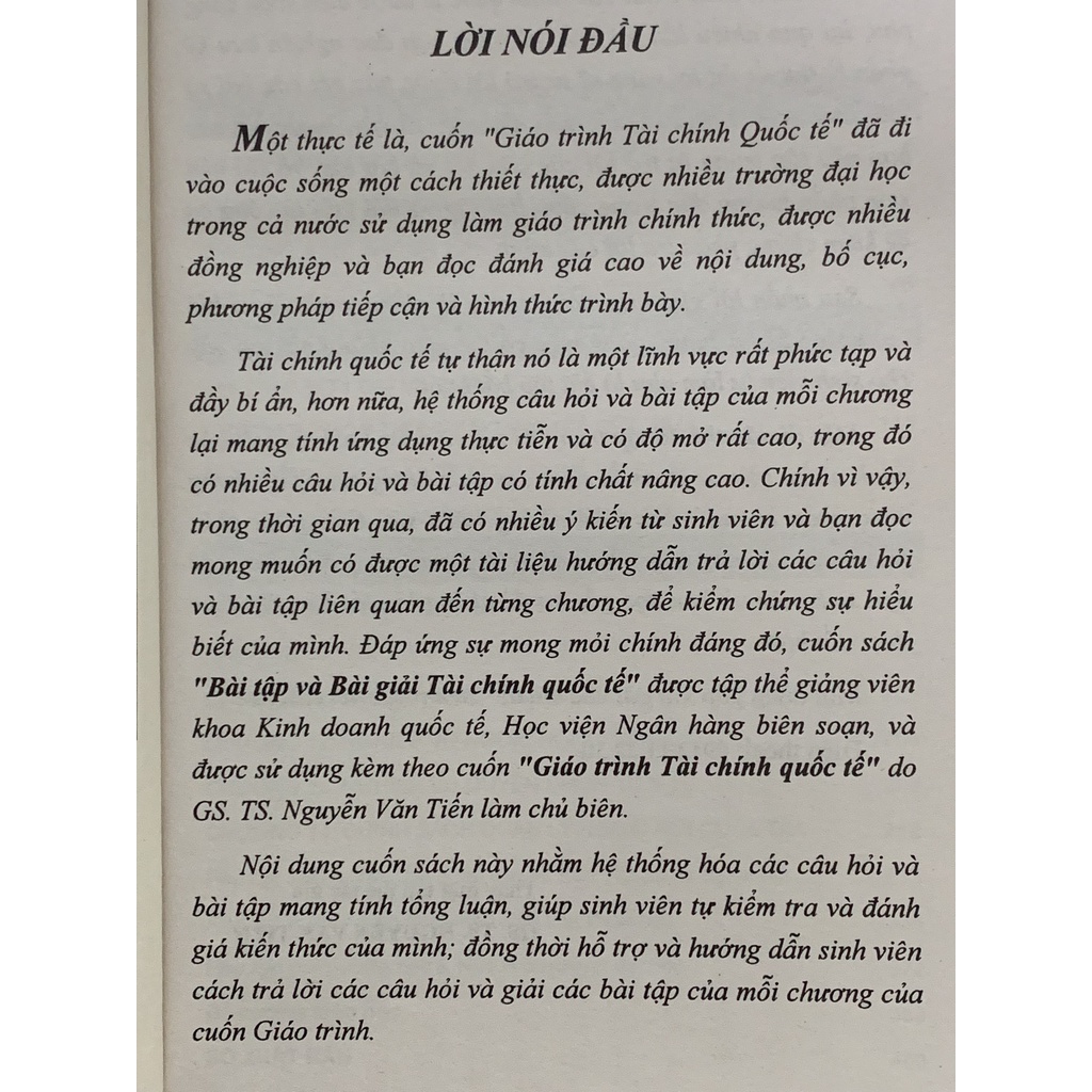 Sách - Bài Tập Bài Giải Tài Chính Quốc Tế  - GS. TS. Nguyễn Văn Tiến
