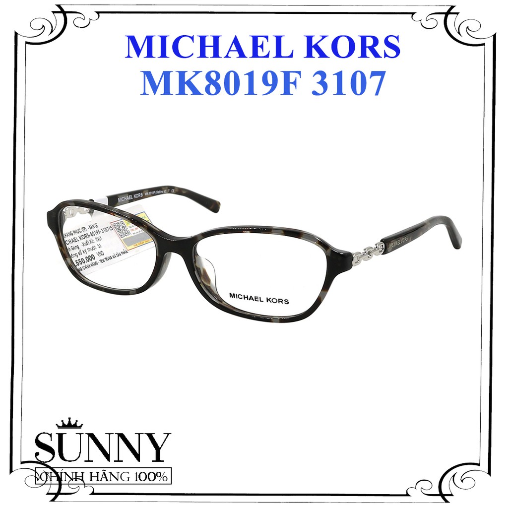 MK8019F - Gọng kính thời trang Michael Kors chính hãng, bảo hành toàn quốc, thiết kế dễ đeo bảo vệ mắt