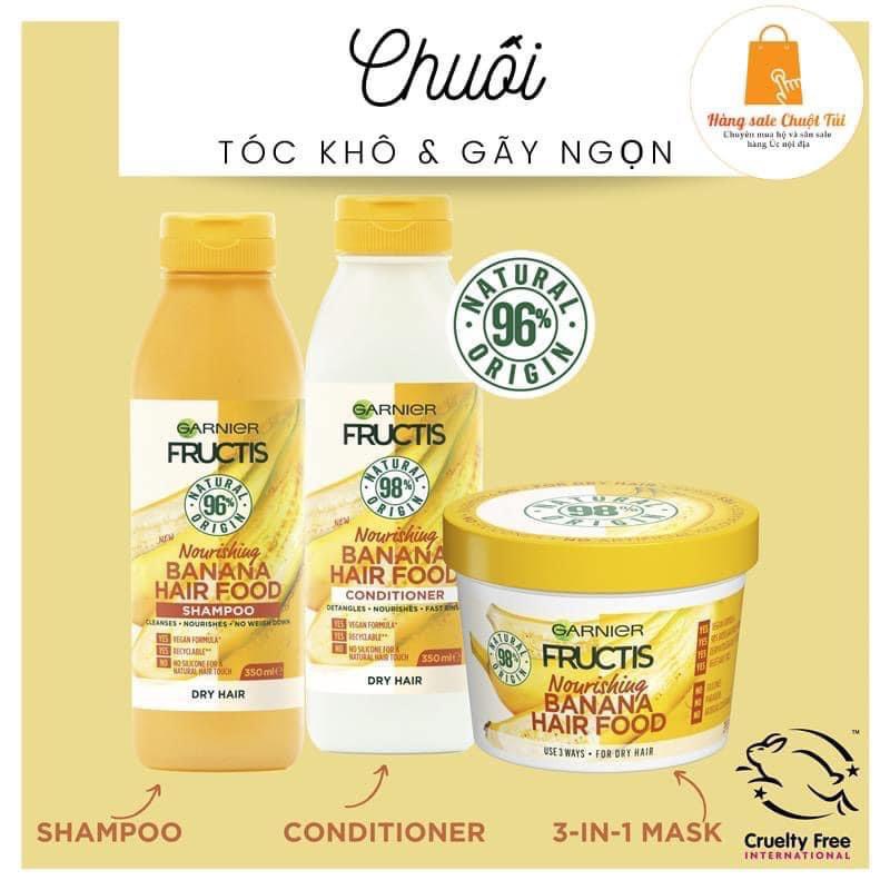 Dầu gội - Dầu xả Garnier Fructis Hair Food - Hàng Úc nội địa đủ bill