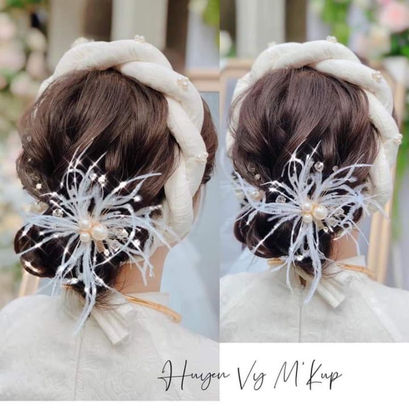 cặp cài tóc cô dâu xinh