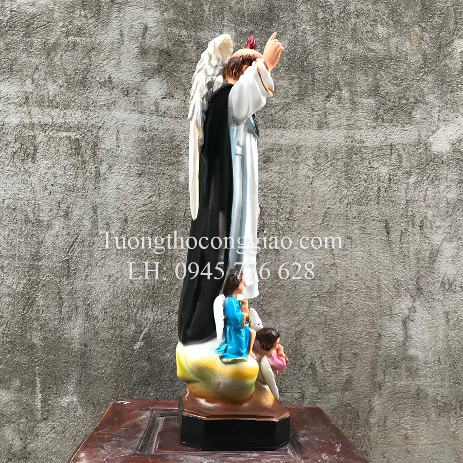 Tượng Thánh Vinh Sơn 50cm có thiên thần