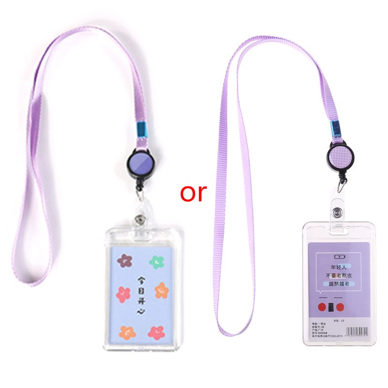 Giá Đỡ Bảo Vệ Thẻ ID Trong Suốt Có Dây Đeo Thu Gọn Được Tiện Lợi