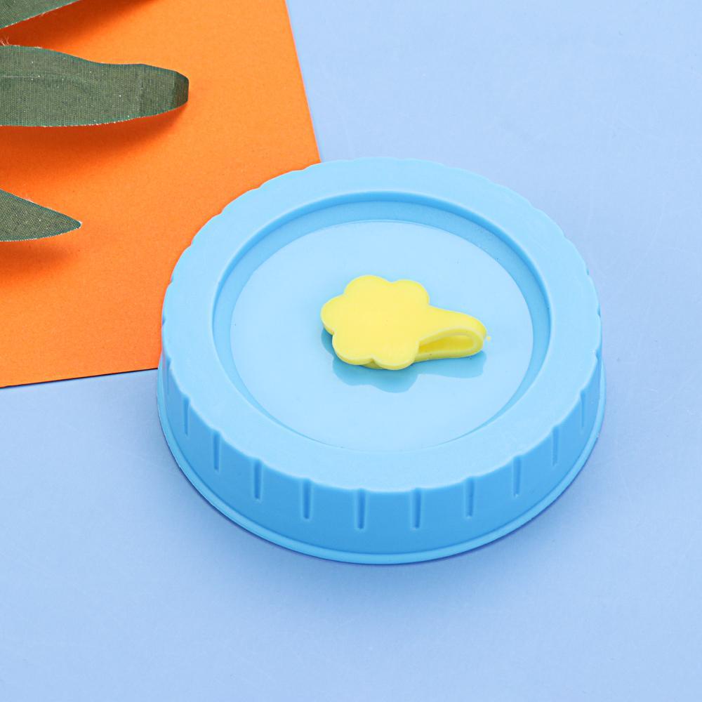 Bộ 1 / 4 Nắp Đậy Lọ Thủy Tinh Bằng Nhựa Họa Tiết Mason Dễ Thương