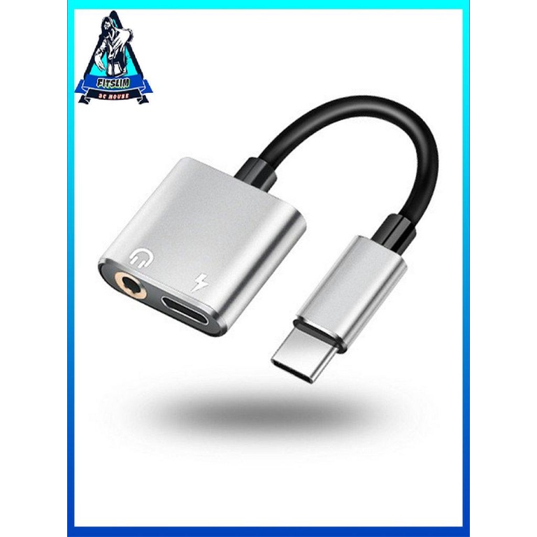Bộ chuyển đổi ổ cắm 2 trong 1 USB Type-C sang 3,5mm Loại C Bộ chia bộ điều hợp âm thanh sạc