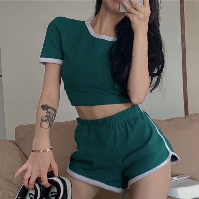 Bộ Đồ Thể Thao Thời Trang Mùa Hè Hàn Quốc Dành Cho Nữ