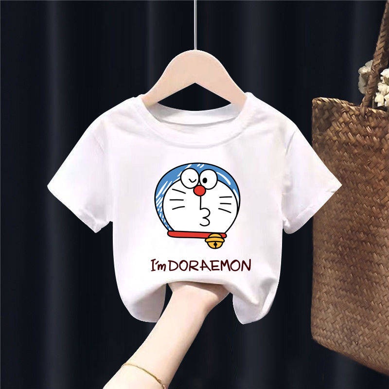 Áo thun bé trai và bé gái in hình Doraemon siêu cute dễ thương, Chất liệu cotton thoáng mát mềm mịn, SSSHOP