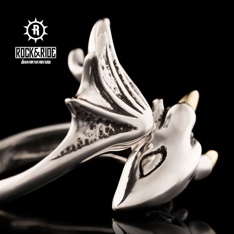 Sterling Silver Rings Small Flying Dragon Rings Classical Style Men's Live Rings Open Gift Rings