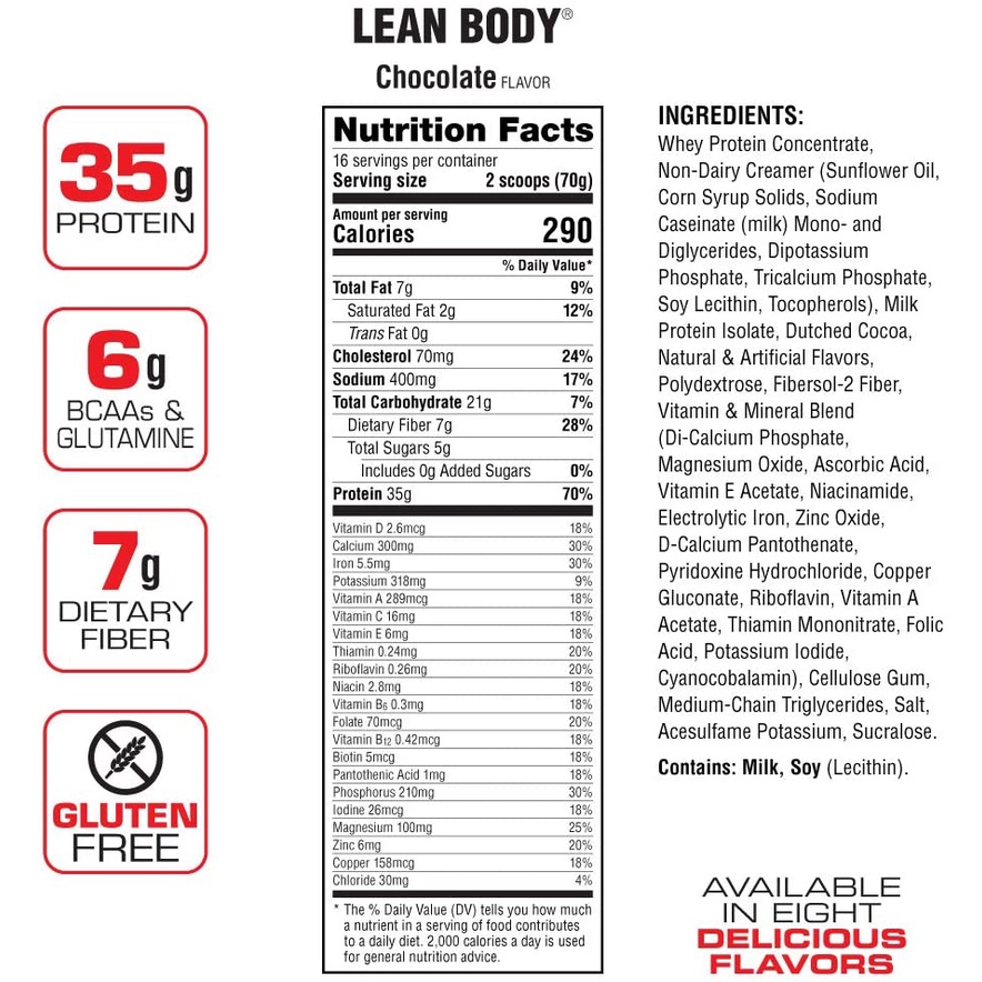 Lean body hủ thực phẩm bữa ăn phụ cho gymer labrada lean body 4.63lbs - ảnh sản phẩm 4