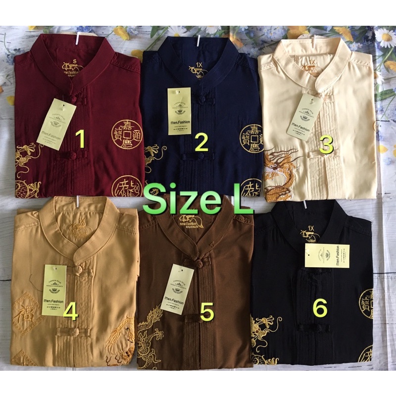 ÁO SƠ MI NAM TRUNG NIÊN CỔ TÀU THÊU RỒNG PHƯỢNG cho người tới 100KG | BigBuy360 - bigbuy360.vn