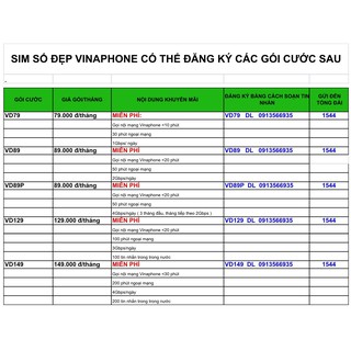 Sim 4G Vinaphone VD89 Tặng 60GB DATA, Miễn Phí Nghe Gọi (I)
