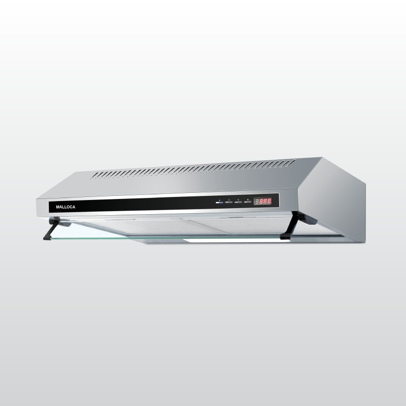 Máy hút mùi Malloca H342.6 NEW - 600mm, Inox, Kính Đen, Treo Tường