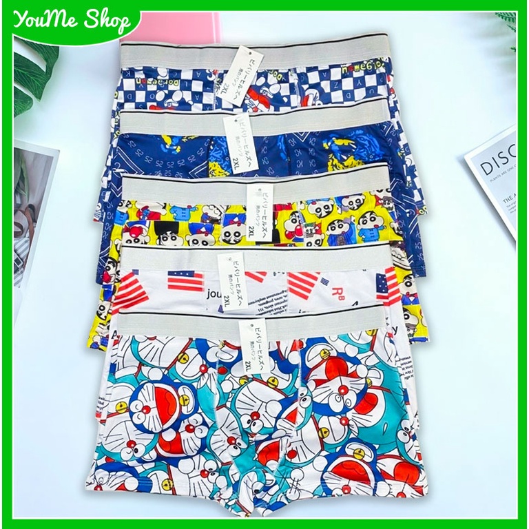 Combo 5 quần sịp nam Doremon vải thun lạnh co giãn 4 chiều tạo cảm giác thoải mái khi mặc
