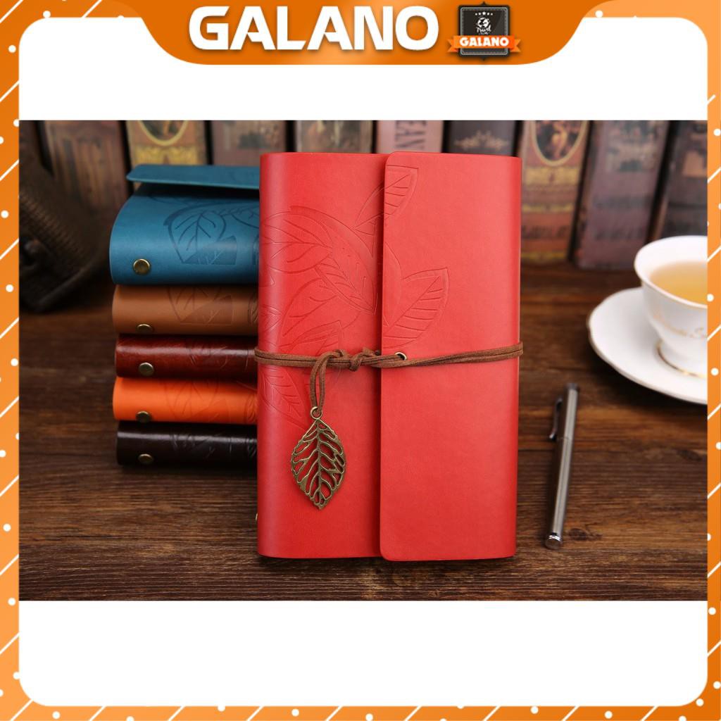 Sổ Tay Bìa Còng Bìa Da Mềm Ghi Chép GALANO Khắc Họa Tiết Hoa Lá  Phong Cách Vintage giấy Kraf SN-001046
