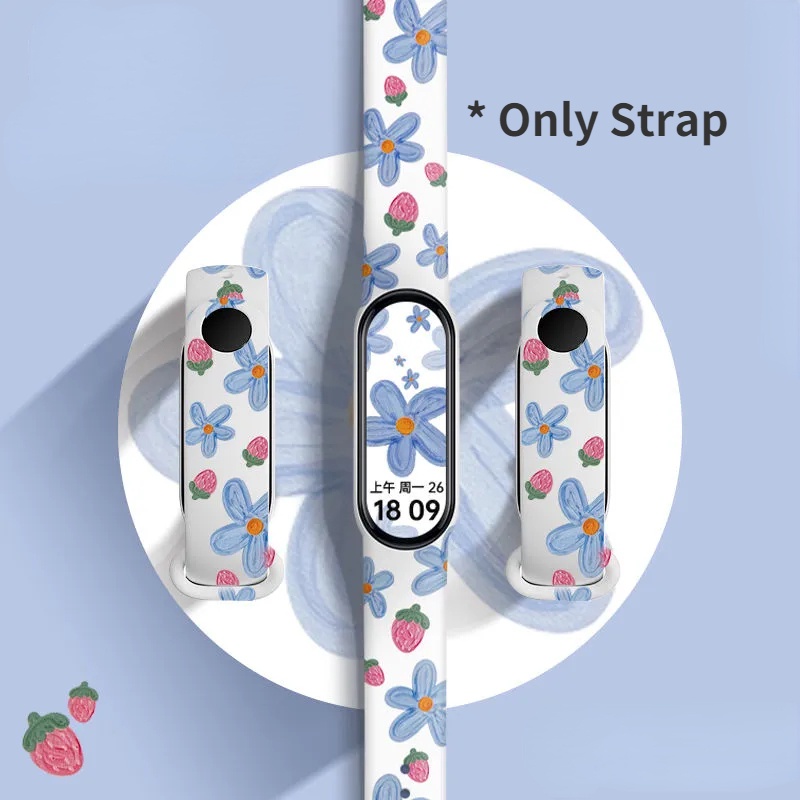 Dây đeo thay thế họa tiết hoa Tương thích với Xiaomi Mi Band 4 / 3