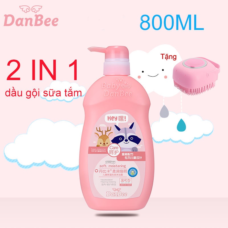 Dầu gội và sữa tắm trẻ em 800ml dạng bọt nhẹ, chống ngứa, dịu nhẹ, dùng được cho phụ nữ mang thai và cả gia đình