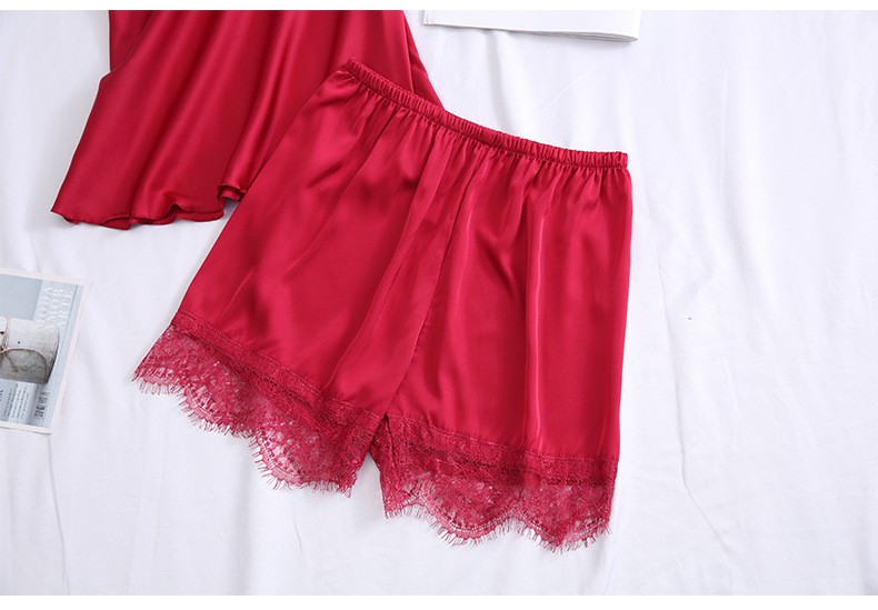 Set Đồ Ngủ Bằng Lụa Lạnh Thiết Kế Thời Trang Quyến Rũ Dành Cho Nữ