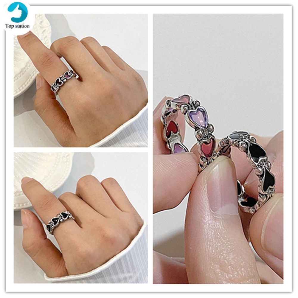 Nhẫn Kim Loại Hình Trái Tim Phong Cách Vintage Cho Nữ