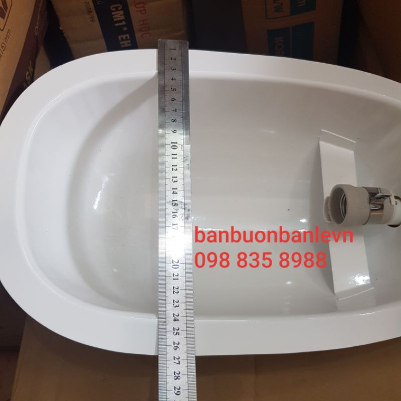 Chao đèn đường ngõ xóm màu trắng  kèm đui loại to - không bóng