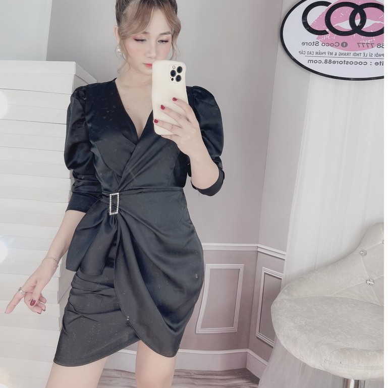 Đầm vải lụa Hàn Châu nhập khẩu cao cấp - DA003 | BigBuy360 - bigbuy360.vn