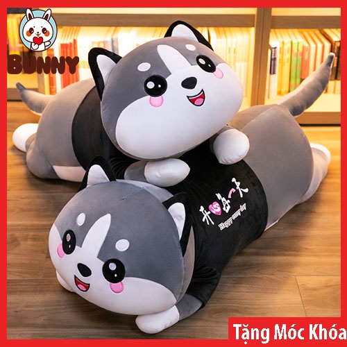 Gấu Bông Mèo Bi Xám size 1m1/1m4, Gấu Ôm Mèo Husky Mèo Bông Siêu To Khổng Lồ Siêu Êm Mịn -  𝐁𝐔𝐍𝐍𝐘