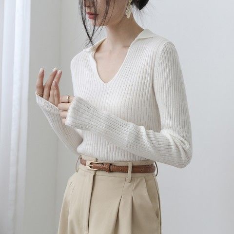 Áo len tay dài cổ chữ V phong cách Hàn Quốc | BigBuy360 - bigbuy360.vn