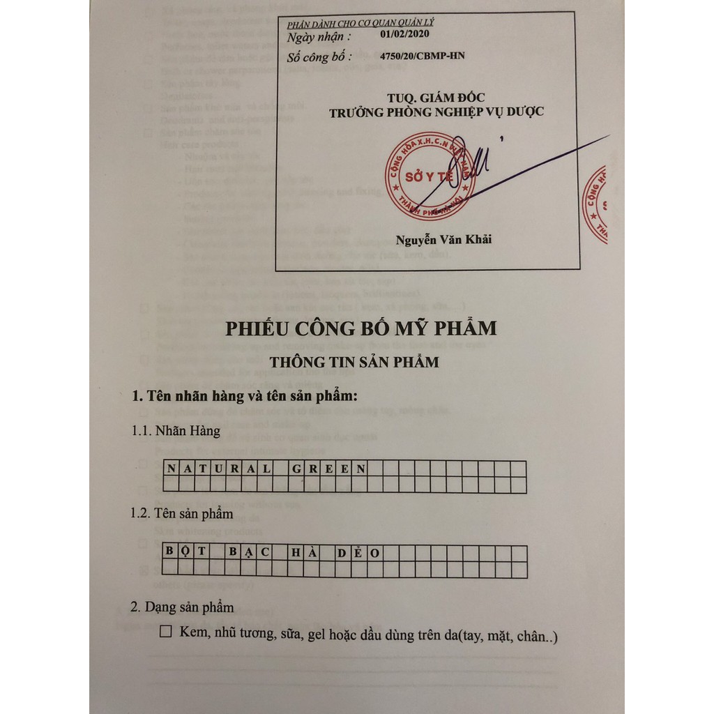 Bột đắp mặt nạ Bạc Hà gói 100gr