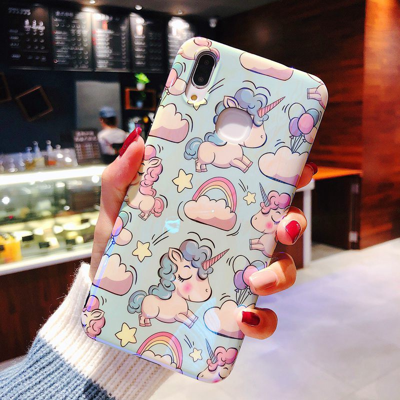 Huawei Honor 20 Nova 4 4e 3i 3 3E P30 P20 Pro Mate 20 Pro Lite Case Cute Animal Unicorn Blu-ray Hard PC Back Phone Cover