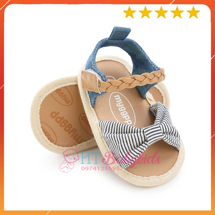 [ HÀNG LOẠI 1 ] Giày Tập Đi - Sandal Đính Nơ Cho Bé Gái Tập Đi