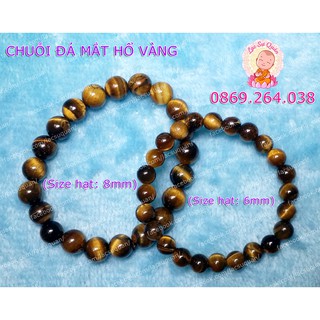 CHUỖI ĐEO TAY MẮT HỔ VÀNG 8mm