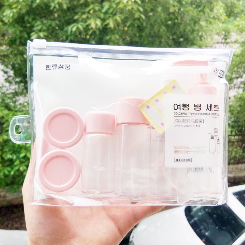 Bộ chiết mỹ phẩm du lịch mini 5-7 món, chiết nước hoa dầu gội sữa tắm travel - Shop Viloet