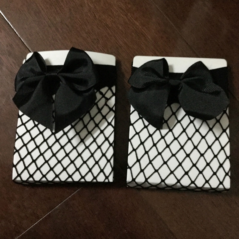 Vớ lưới ECMLN cổ ngắn đính nơ cá tính