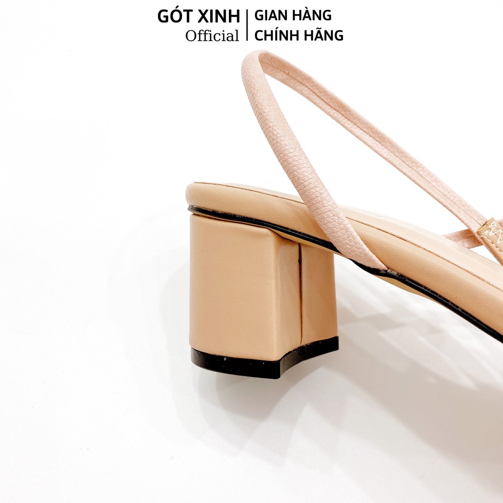 Sandal Gót Xinh GD18 Da Mềm Đế Vuông đế cao 5cm