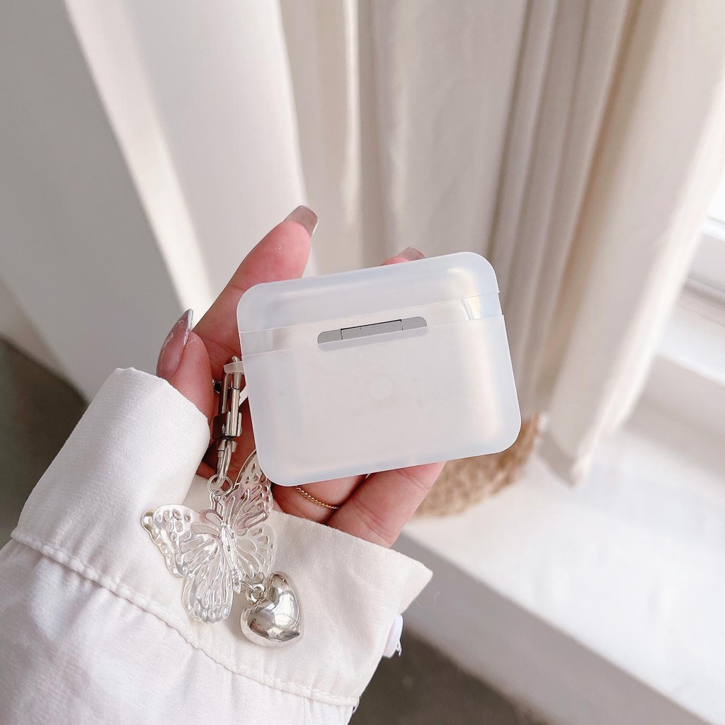 Vỏ Bảo Vệ Hộp Sạc Tai Nghe Bluetooth AirPods 1 2 pro 3 2021 gen3 Bằng Tpu Silicone Mềm Mặt Gương Hình Bướm Đen