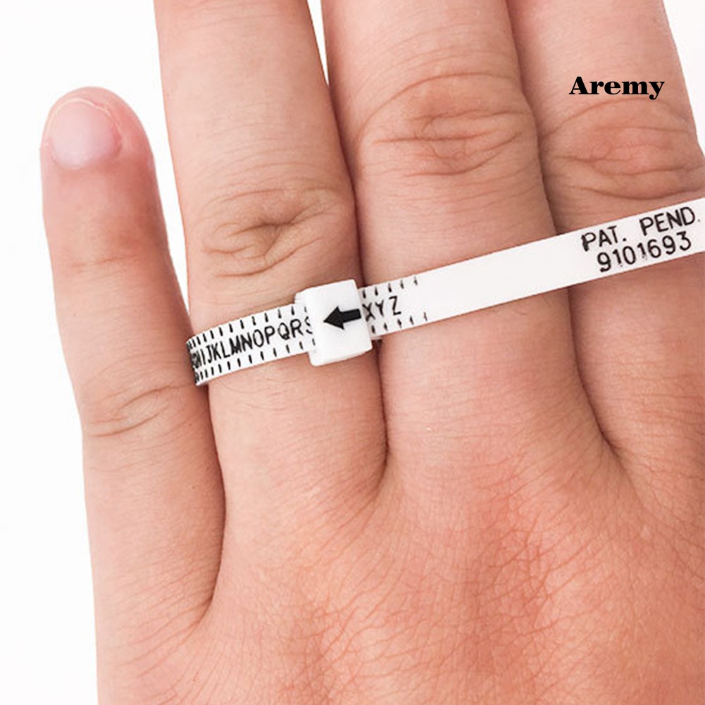 Thước dây đo kích thước ngón tay chọn cỡ nhẫn theo chuẩn Anh Quốc/Hoa Kỳ dành cho tiệm trang sức handmade tự làm AREMY