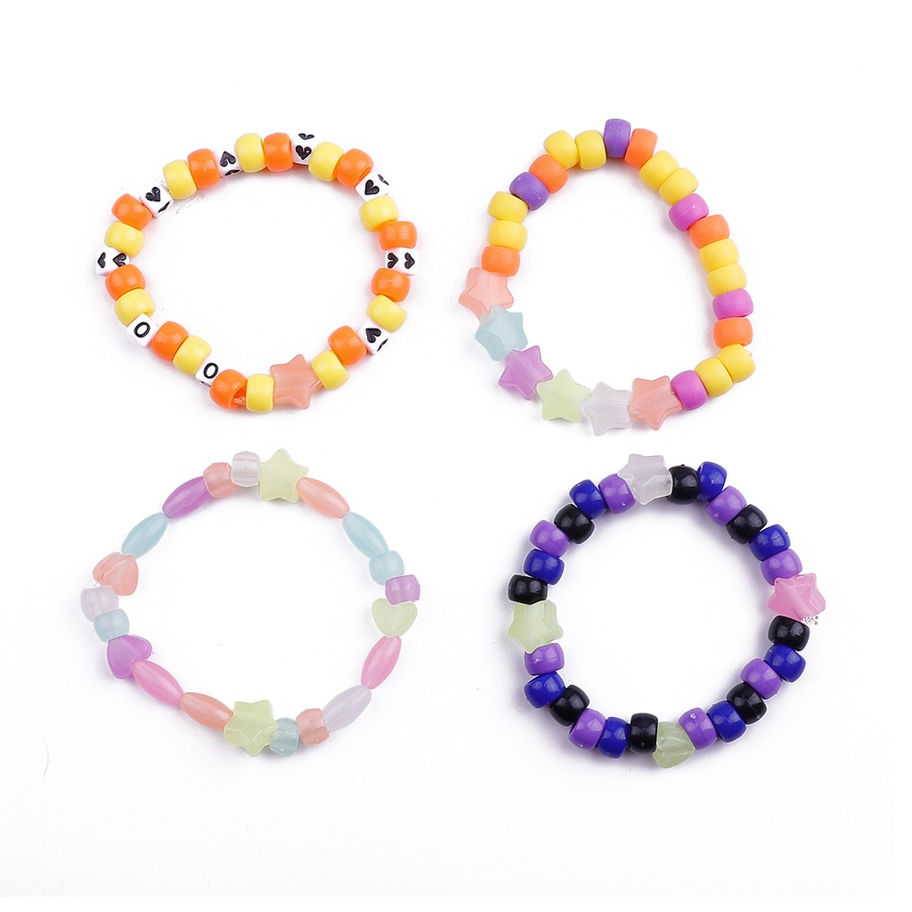 Beadia Set 100 Hạt Nhựa Acrylic Xỏ Vòng Đeo Tay DIY Chủ Đề Giáng Sinh Mới