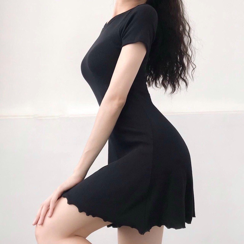 Đầm chữ a ngắn tay chất thun co giãn ôm eo cực xinh D27 - 25 Store