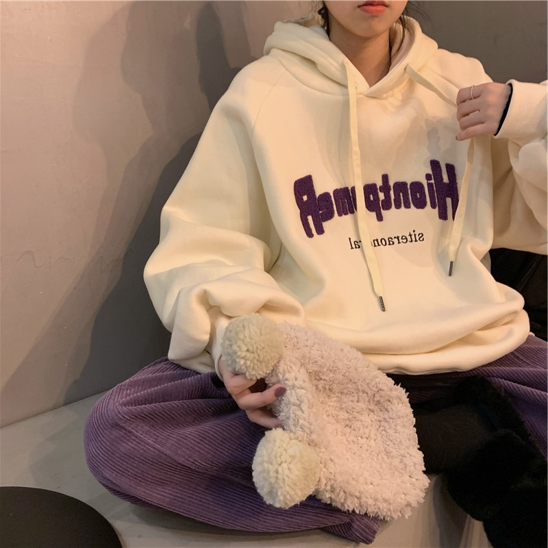 Áo hoodie dài tay thời trang mùa đông Hàn Quốc cho nữ