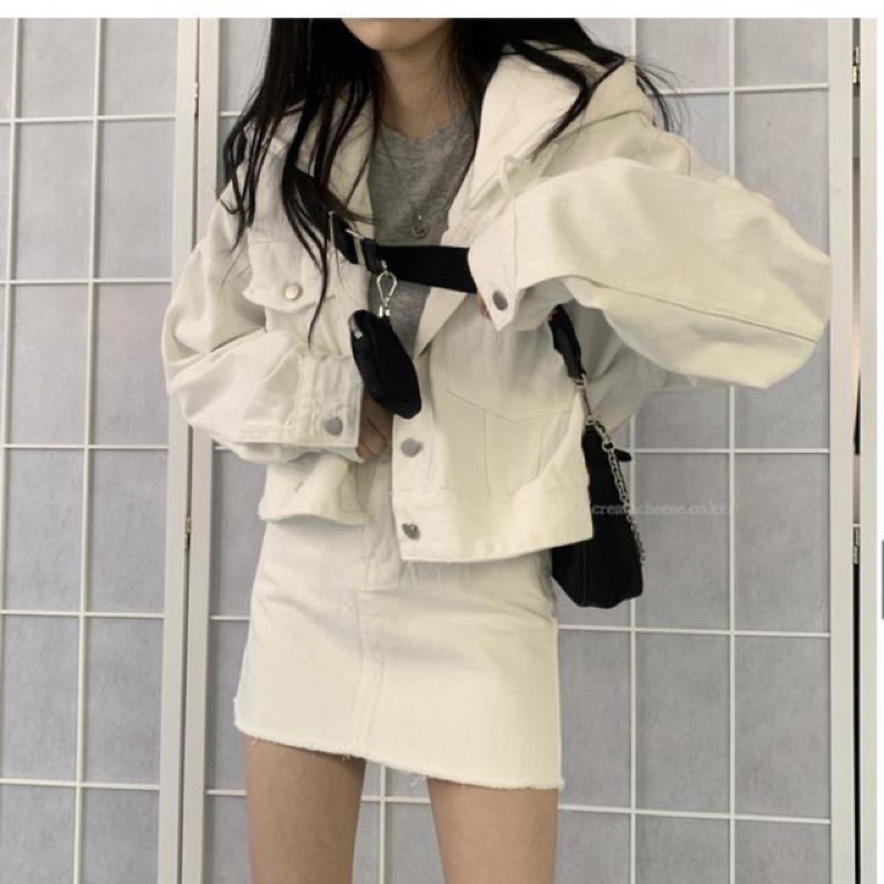 Set Áo Khoác Kaki Mũ Nỉ + Chân Váy KaKi Năng Động