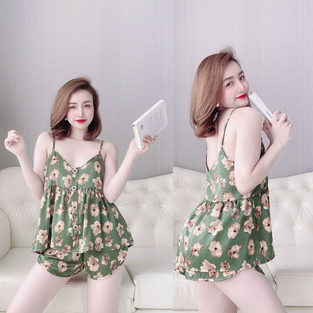Đồ Ngủ Nữ BIGSIZE, Đồ Ngủ 2 dây lụa Latin cao cấp mềm mại xinh xắn &lt; 70KG