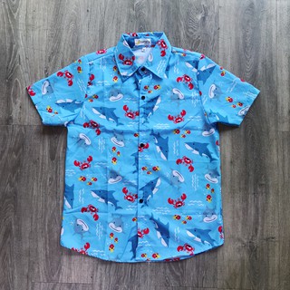 [Yeah1Shop]- Áo sơ mi hoạt hình cá mập  (M, L, XL) (SMHH)