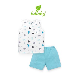 Đồ bộ sát nách Lullaby cho bé trai NH83B Trắng [Thời Trang trẻ em cao cấp - chính hãng Lullaby Store]
